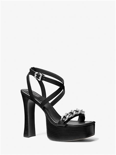 michael kors montreal paloma leather platform sandal|Paola Chain Embellished Leather Platform Sandal .